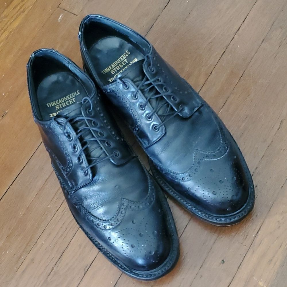 Boyd's Vintage and Super Rare Threadneedle Street Black Leather Oxfords